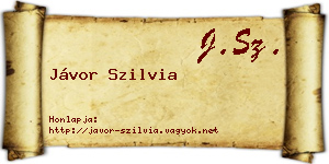 Jávor Szilvia névjegykártya
