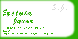 szilvia javor business card